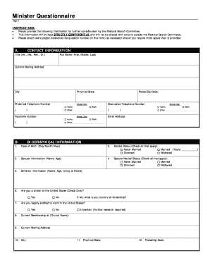 Minister Application Form