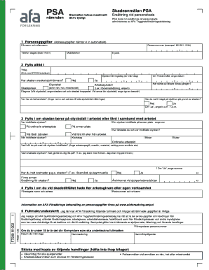 PSA Personal Injury Compensation Claim Form