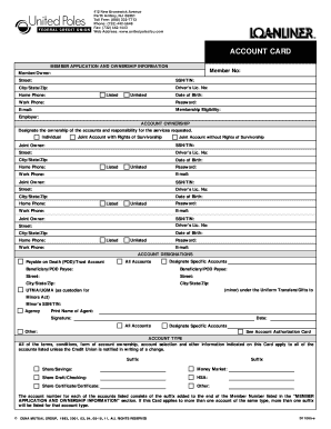 Credit Union Account Application Form