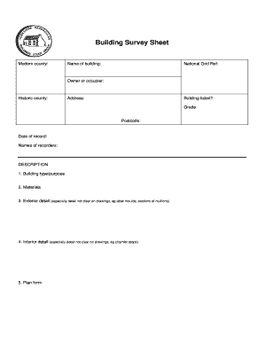 Building Survey Sheet