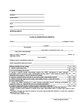 Slovenia Association Registration Application