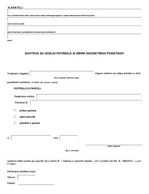 Slovenia Geodetic Data Certificate Request