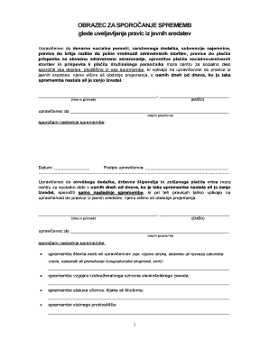 Notification of Changes for Public Funds Rights