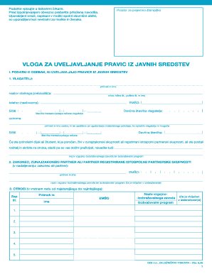Slovenian Public Funds Rights Application