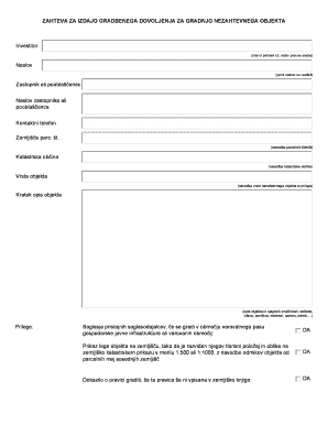 Application for Building Permit for Non-Required Object