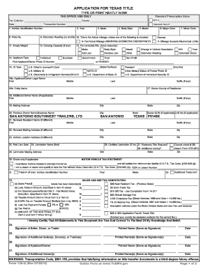 Texas Title Application Form