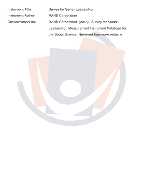 Healthcare Organization Survey for Senior Leadership