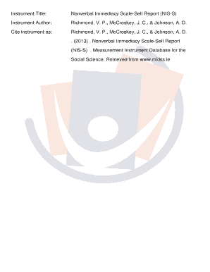 Nonverbal Immediacy Scale-Self Report (NIS-S)
