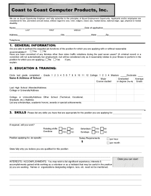 Employment Application Form