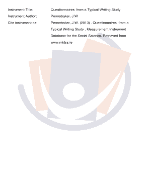 Writing Study Questionnaires