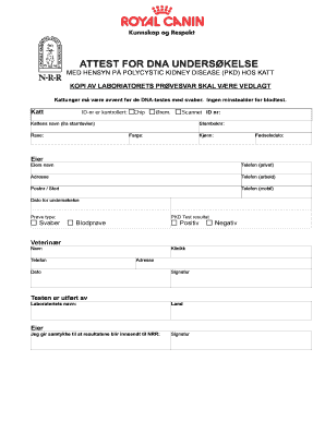 DNA Test Consent for Polycystic Kidney Disease in Cats