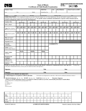 Illinois Certificate of Child Health Examination