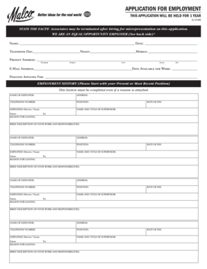 Employment Application Form