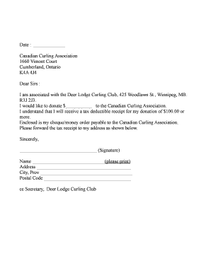 Canadian Curling Association Donation Form