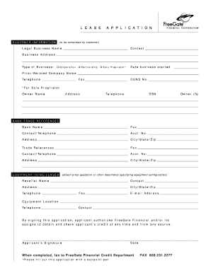 Lease Application Form
