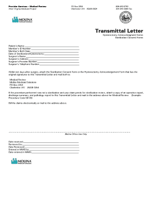 West Virginia Hysterectomy Acknowledgment Form