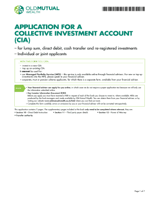 Collective Investment Account Application Form