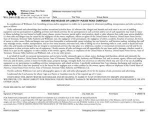 Wildwater Liability Waiver Form
