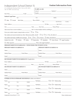 Student Information Form