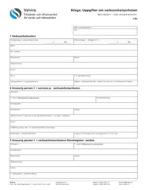 Swedish Social Service Unit Information Form