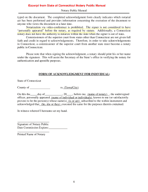 Notary Public Acknowledgment Form