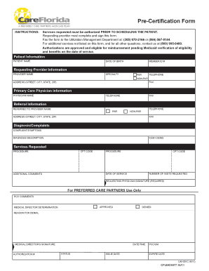 Pre-Certification Form