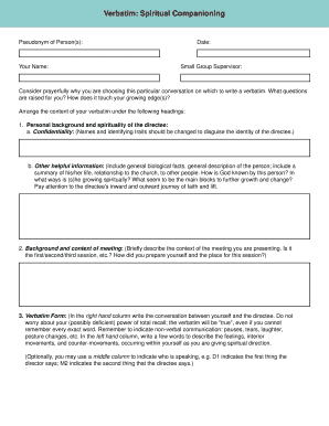 Spiritual Direction Verbatim Form