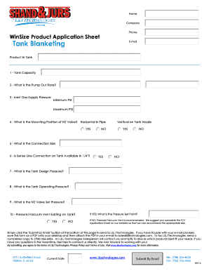 WinSize Product Application Sheet