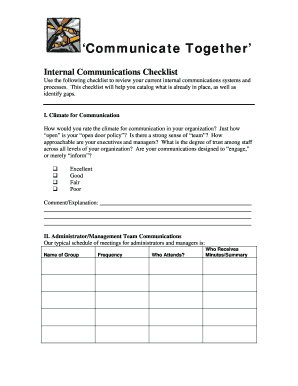 Internal Communications Checklist