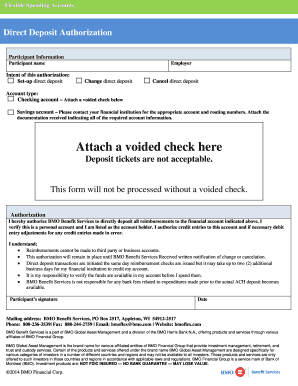 Flexible Spending Account Direct Deposit Authorization