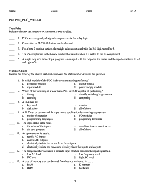 PLC Programming Quiz