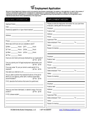Employment Application Form