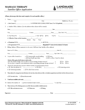 Massage Therapy Satellite Office Application