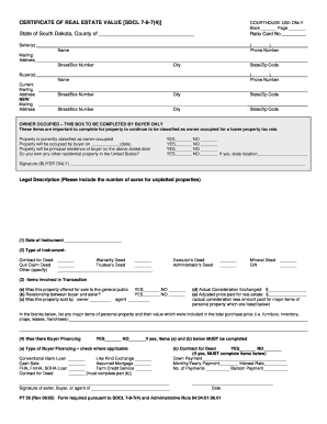 Certificate of Real Estate Value