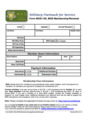 MOS Membership Application/Renewal