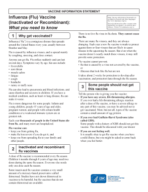 Influenza Vaccine Information Statement