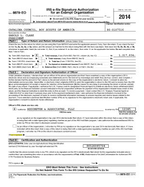IRS Form 8879-EO for Exempt Organizations