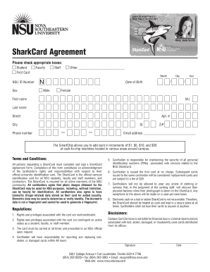 SharkCard Agreement Form