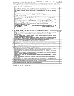 Health Declaration Form