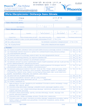Phoenix Insurance Health Declaration Form