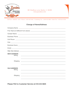 Change of Name/Address Form