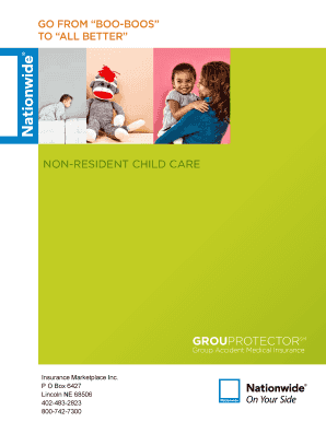 Non-Resident Child Care Accident Insurance Policy Application