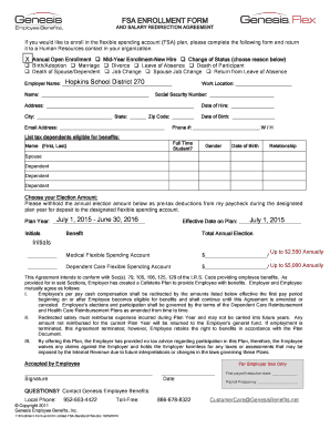FSA Enrollment Form and Salary Redirection Agreement