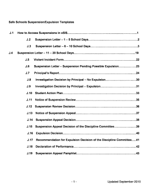 School Suspension and Expulsion Forms