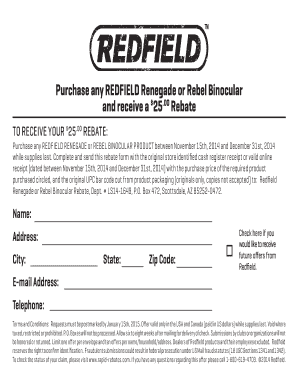 Redfield Binocular Rebate Form