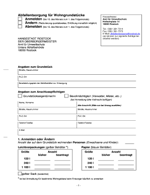 Abfallentsorgung für Wohngrundstücke