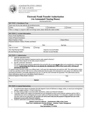Electronic Funds Transfer Authorization