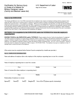Certification for Serious Injury of a Veteran