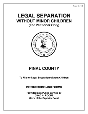 Arizona Legal Separation Without Children Form