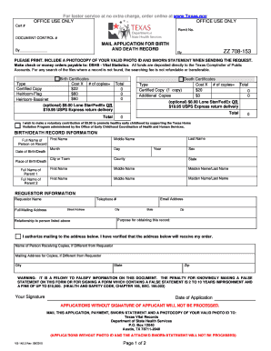 Texas Birth and Death Record Application